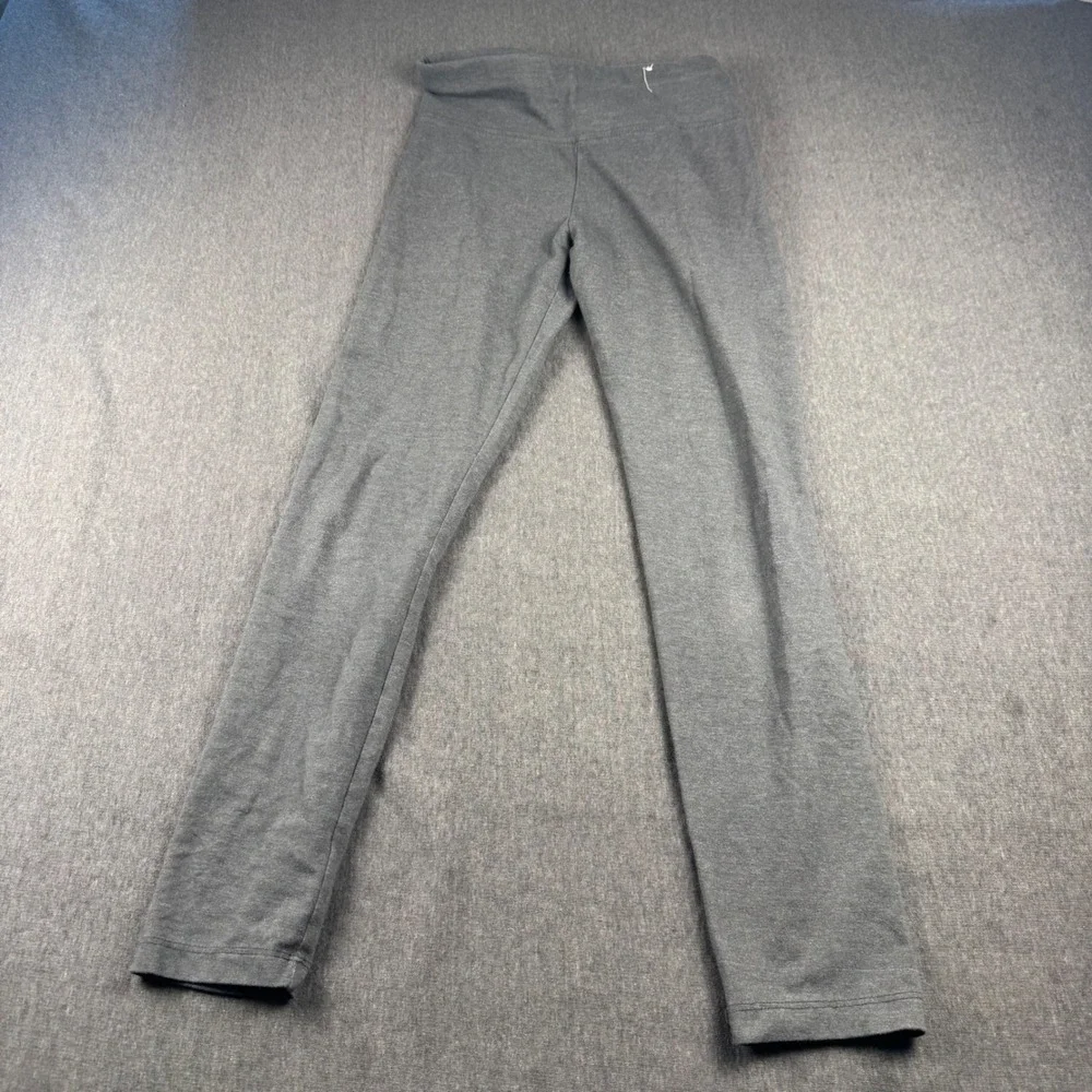 Justice Girls Charcoal Gray Heather Leggings Size M 10 Elastic Waist Heart Logo